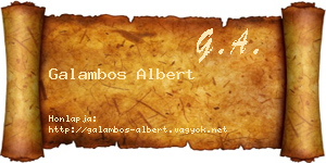 Galambos Albert névjegykártya