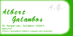 albert galambos business card